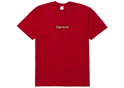 Pre-owned Supreme Men's  Swarovski Box Logo Tee Shirt In Red