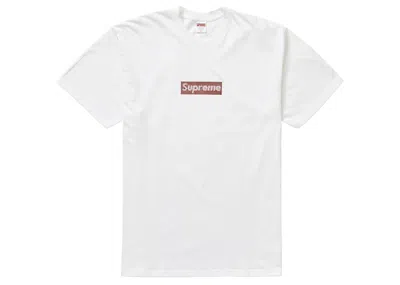 Pre-owned Supreme Men's  Swarovski Box Logo Tee Shirt In White