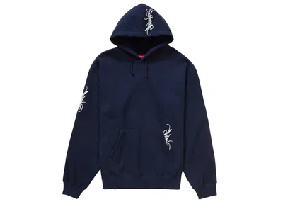 Pre-owned Supreme Men's  Tag Hooded Sweatshirt (ss24) In Navy Blue