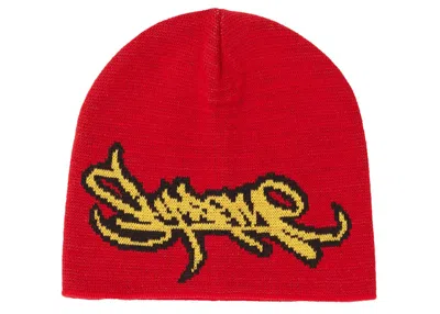 Pre-owned Supreme Men's  Tag Logo Beanie In Red