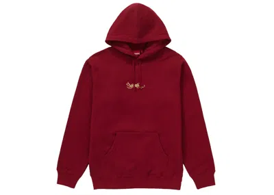 Pre-owned Supreme Men's  Tag Logo Hooded Sweatshirt In Cardinal In Red