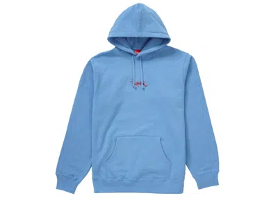 Pre-owned Supreme Men's  Tag Logo Hooded Sweatshirt In Columbia Blue