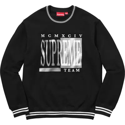 Pre-owned Supreme Men's  Team Crewneck Sweatshirt In Black