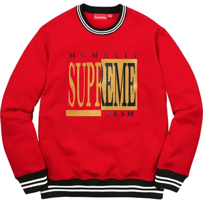 Pre-owned Supreme Men's  Team Crewneck Sweatshirt In Red