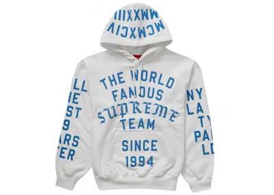 Pre-owned Supreme Men's  Team Flocked Hooded Sweatshirt In White