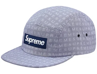 Pre-owned Supreme Men's  Text Jacquard Camp Cap In Light Blue