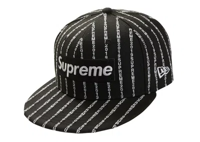 Pre-owned Supreme Men's  Text Stripe New Era Cap In Black