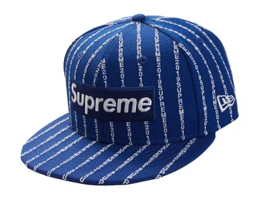 Pre-owned Supreme Men's  Text Stripe New Era Cap In Royal