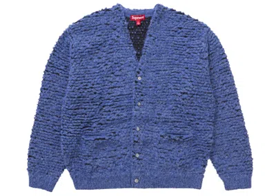 Pre-owned Supreme Men's  Textured Knotted Cardigan In Blue