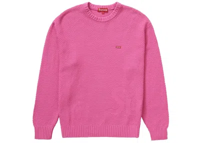 Pre-owned Supreme Men's  Textured Small Box Sweater In Pink