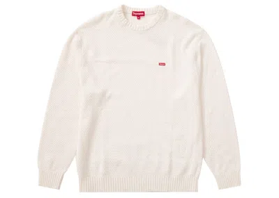 Pre-owned Supreme Men's  Textured Small Box Sweater In White