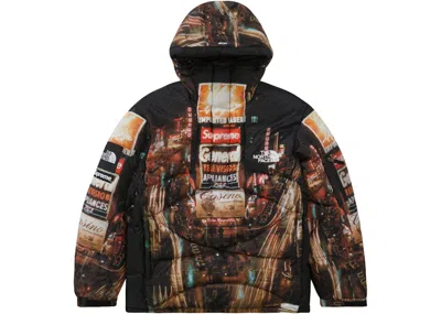 Pre-owned Supreme Men's  The North Face 800fill Half Zip Hooded Pullover In Times Square In Red