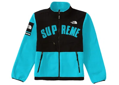 Pre-owned Supreme Men's  The North Face Arc Logo Denali Fleece Jacket In Teal In Blue