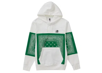 Pre-owned Supreme Men's  The North Face Bandana Hooded Sweatshirt In White