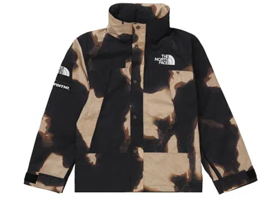 Pre-owned Supreme Men's  The North Face Bleached Denim Print Mountain Jacket In Black