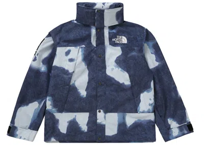 Pre-owned Supreme Men's  The North Face Bleached Denim Print Mountain Jacket In Indigo In Purple