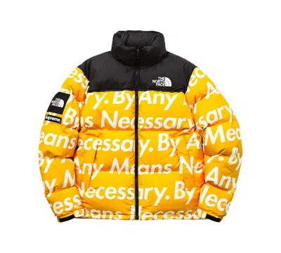 Pre-owned Supreme Men's  The North Face By Any Means Nuptse Jacket In Yellow