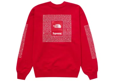 Pre-owned Supreme Men's  The North Face Crewneck Sweatshirt In Red
