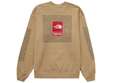 Pre-owned Supreme Men's  The North Face Crewneck Sweatshirt Tan In Khaki