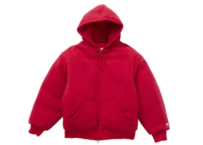 Pre-owned Supreme Men's  The North Face Down Filled Zip Up Hooded Sweatshirt In Red