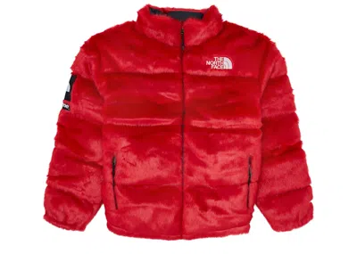 Pre-owned Supreme Men's  The North Face Faux Fur Nuptse Jacket In Red