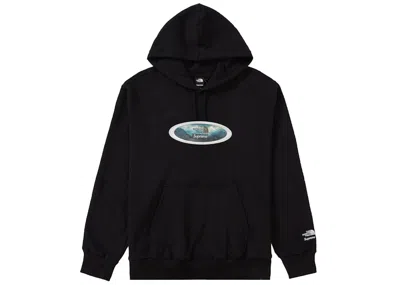 Pre-owned Supreme Men's  The North Face Lenticular Mountains Hooded Sweatshirt In Black