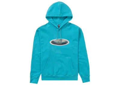 Pre-owned Supreme Men's  The North Face Lenticular Mountains Hooded Sweatshirt In Teal