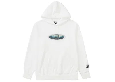Pre-owned Supreme Men's  The North Face Lenticular Mountains Hooded Sweatshirt In White