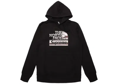 Pre-owned Supreme Men's  The North Face Metallic Logo Hooded Sweatshirt In Black