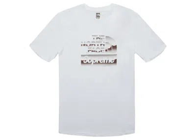 Pre-owned Supreme Men's  The North Face Metallic Logo T-shirt In White