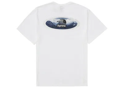 Pre-owned Supreme Men's  The North Face Mountains Tee Shirt In White