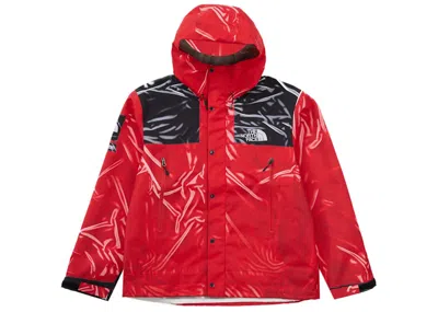 Pre-owned Supreme Men's  The North Face Printed Taped Seam Shell Trompe L'oeil Jacket In Red