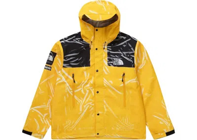 Pre-owned Supreme Men's  The North Face Printed Taped Seam Shell Trompe L'oeil Jacket In Yellow