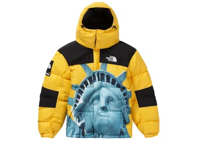 Pre-owned Supreme Men's  The North Face Statue Of Liberty Baltoro Jacket In Yellow