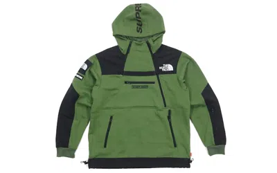 Pre-owned Supreme Men's  The North Face Steep Tech Hooded Sweatshirt In Olive In Green