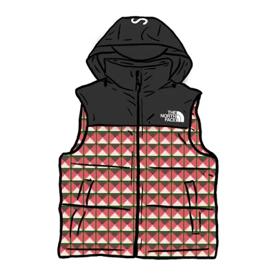 Pre-owned Supreme Men's  The North Face Studded Nuptse Vest In Red