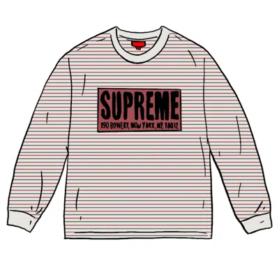 Pre-owned Supreme Men's  Thin Stripe Long Sleeve Top In White
