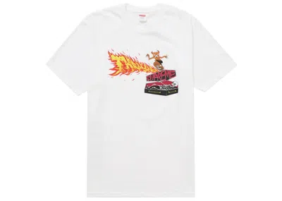 Pre-owned Supreme Men's  Thrasher Back Tail Tee Shirt In White