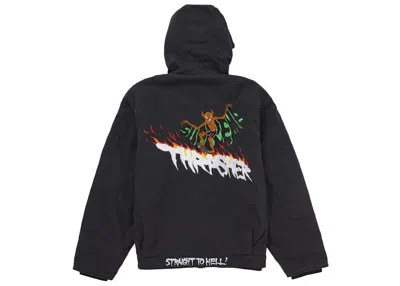 Pre-owned Supreme Men's  Thrasher Hooded Work Jacket In Black