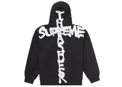 Pre-owned Supreme Men's  Thrasher Zip Up Hooded Sweatshirt In Black