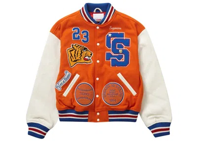 Pre-owned Supreme Men's  Tiger Varsity Jacket In Orange
