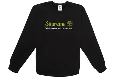 Pre-owned Supreme Men's  Timberland Crewneck Sweatshirt In Black