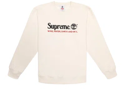 Pre-owned Supreme Men's  Timberland Crewneck Sweatshirt In Natural
