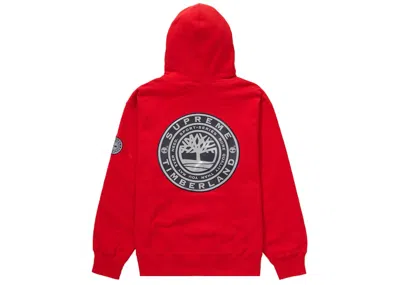 Pre-owned Supreme Men's  Timberland Hooded Sweatshirt In Red