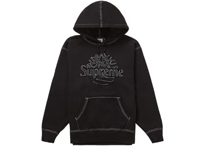 Pre-owned Supreme Men's  Timberland Hooded Sweatshirt (ss23) In Black
