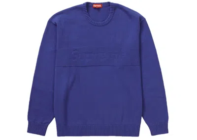 Pre-owned Supreme Men's  Tonal Paneled Sweater In Royal In Blue