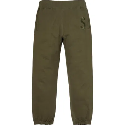 Pre-owned Supreme Men's  Tonal S Logo Sweatpant In Dark Olive