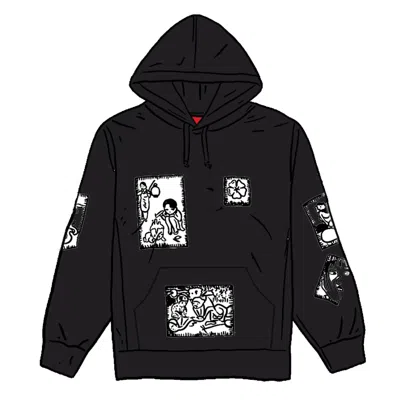 Pre-owned Supreme Men's  Toshio Saeki Hooded Sweatshirt In Black