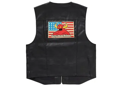 Pre-owned Supreme Men's  Toy Machine Faux Leather Vest In Black