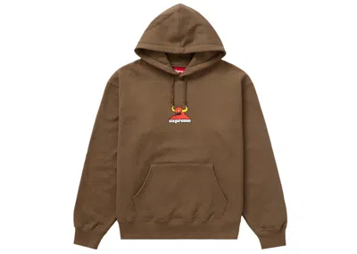 Pre-owned Supreme Men's  Toy Machine Hooded Sweatshirt In Dusty Brown